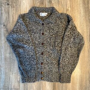 Mottled gray button down cardigan
